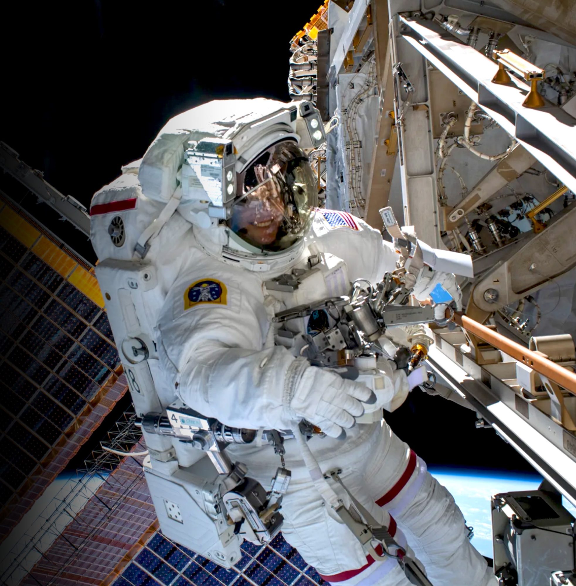 A spacewalk at the International Space Station